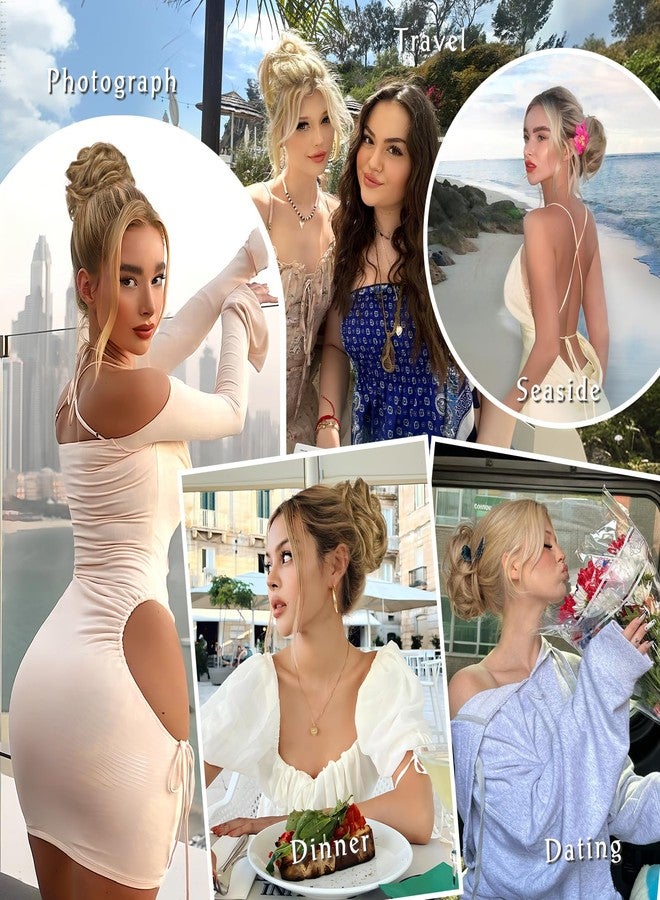 HMD Messy Bun Hair Piece Curly Hair Bun for Women Hair Bun Hair Piece Scrunchies Synthetic Fake Bun Chignon Hair Extensions Hairpieces for Daily Wear - Image 4